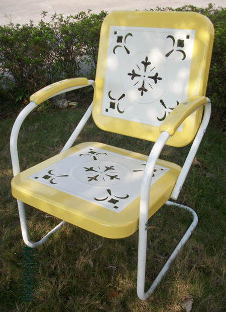 Retro Metal Lawn Chair, Steel Garden Patio Furniture